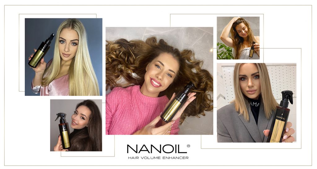 nanoil spray para cabello de apariencia voluminosa